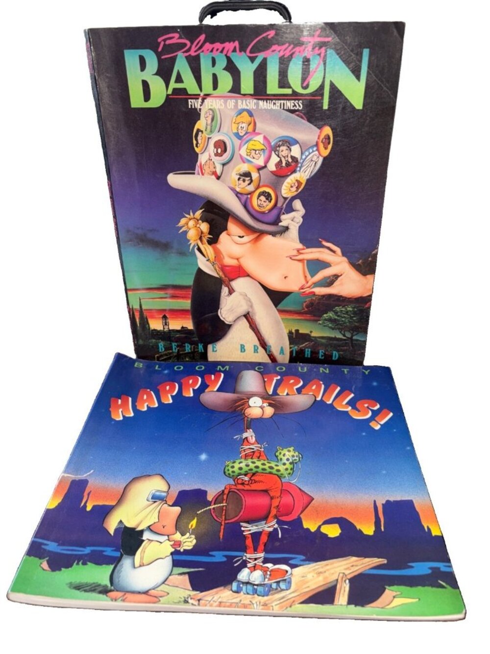 Lot of 2 Berkeley Breathed Bloom County Babylon 1st Edition Paperback Books